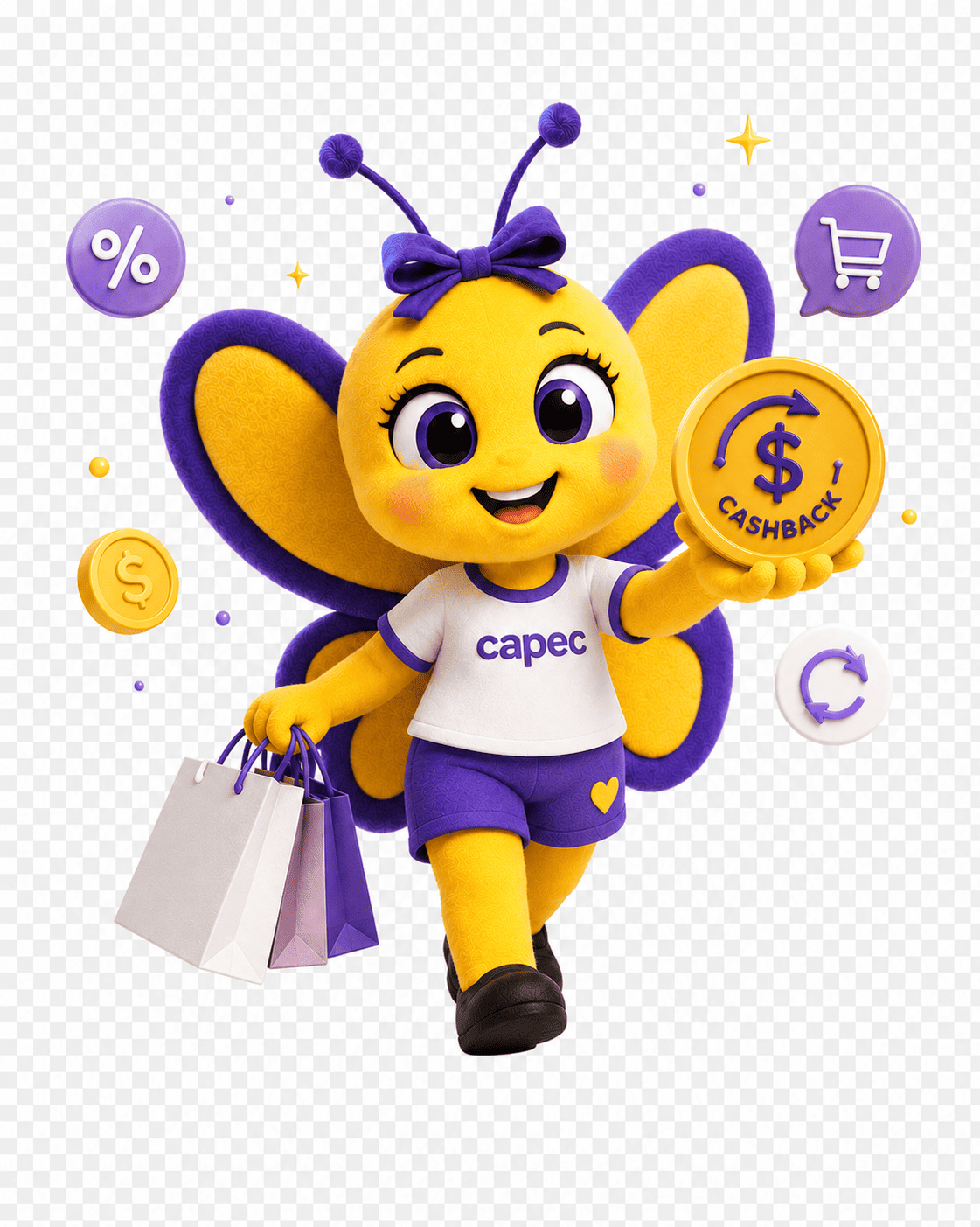 Capequita voltando das compras com o app Capec Benefícios
